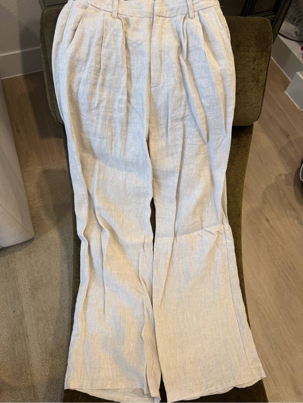 DISSH Norah Natural Linen Wide Leg Pant Size 6